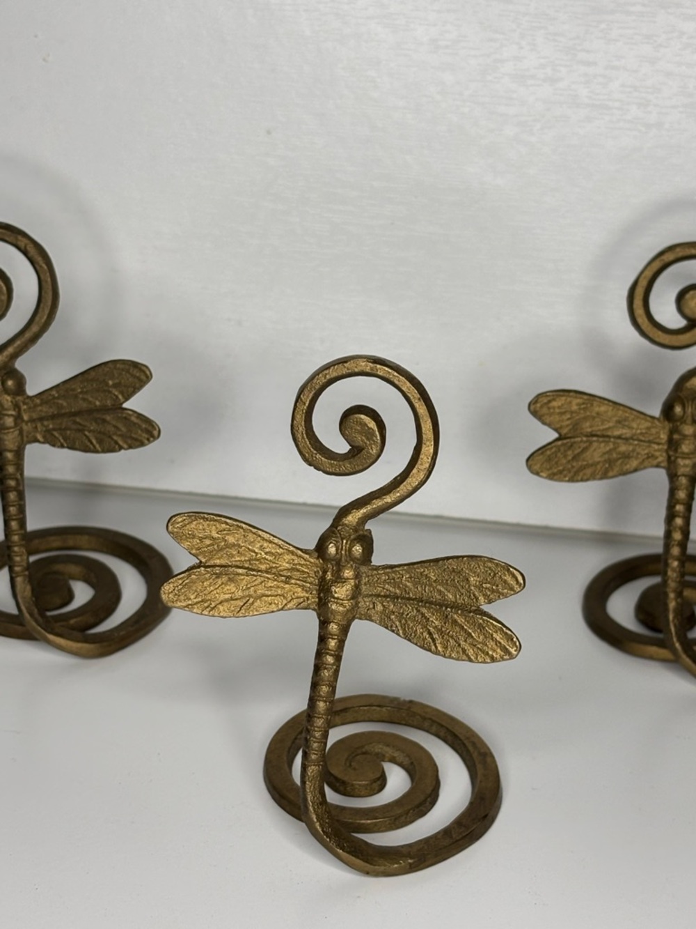 (4) Whimsical Gold Dragonfly Table Card Holders- Decorative Home Fairycore Decor - Picture 7 of 9